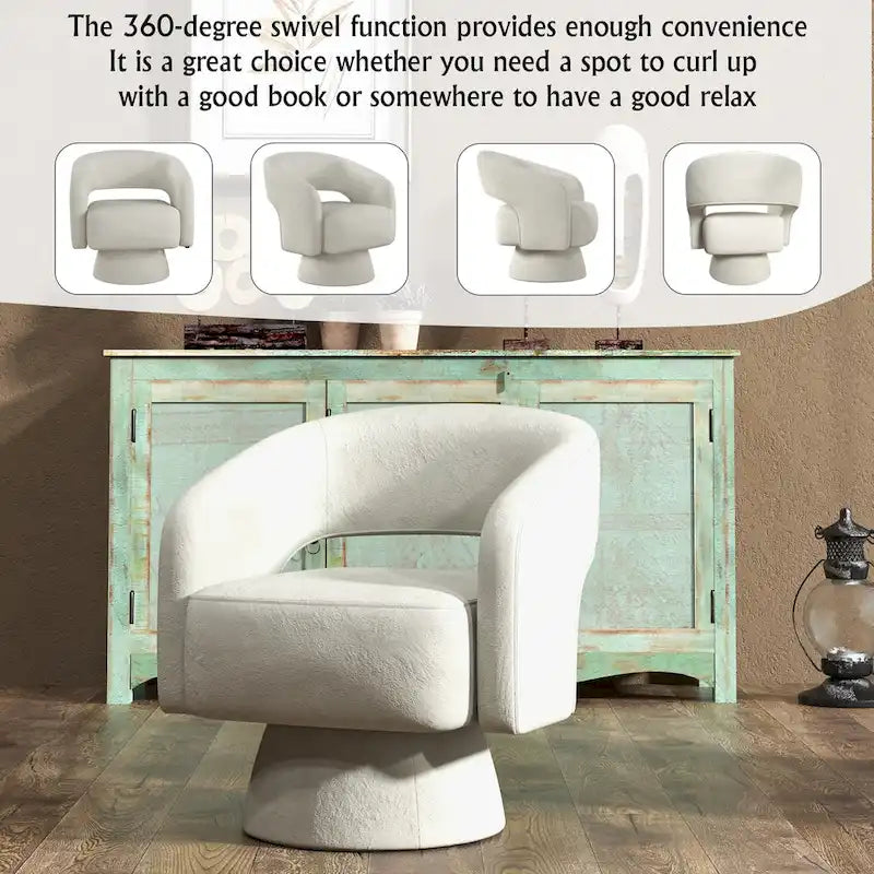 Fauteuil moderne pivotant à 360 degrés en tissu