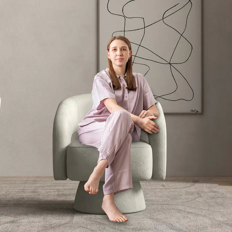 Fauteuil moderne pivotant à 360 degrés en tissu