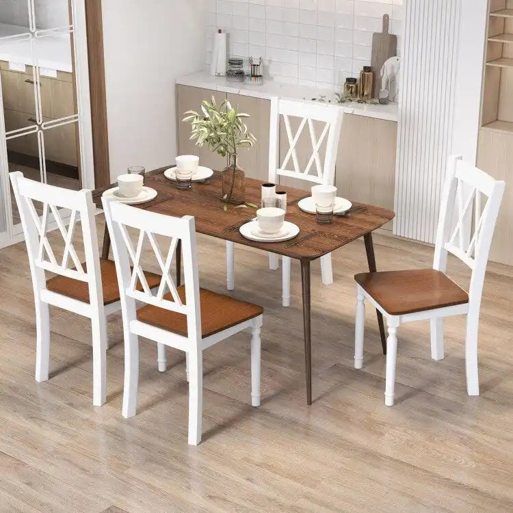 Chaises de cuisine rustiques en bois avec assise en hévéa - 18 x 19 x 38