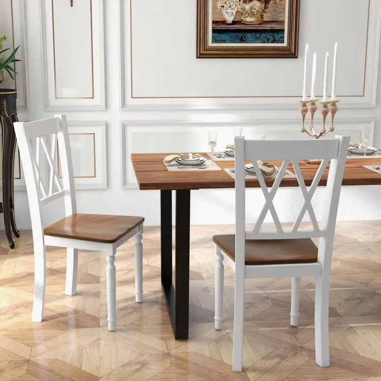 Chaises de cuisine rustiques en bois avec assise en hévéa - 18 x 19 x 38