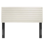 Tête de lit capitonnée en velours de performance pour lit double
