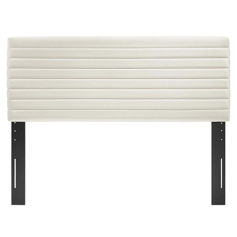 Tête de lit capitonnée en velours de performance pour lit double