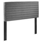 Tête de lit capitonnée en velours de performance pour lit double