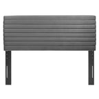 Tête de lit capitonnée en velours de performance pour lit double