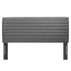 Tête de lit capitonnée en velours de performance pour lit double