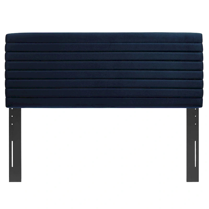 Tête de lit capitonnée en velours de performance pour lit double