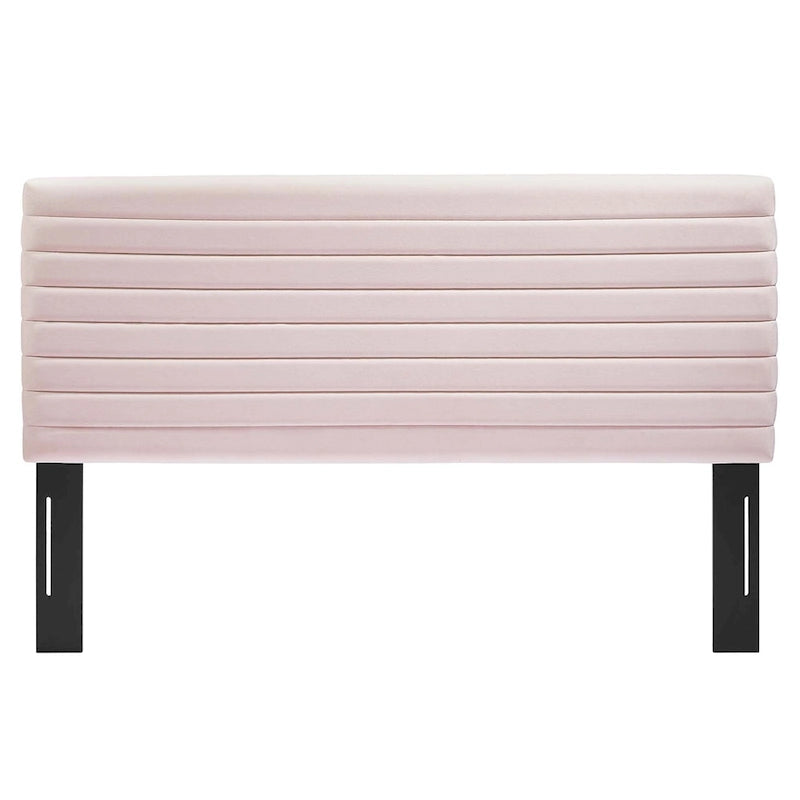 Tête de lit capitonnée en velours de performance pour lit double
