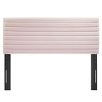 Tête de lit capitonnée en velours de performance pour lit double