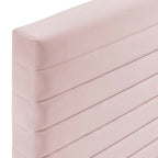 Tête de lit capitonnée en velours de performance pour lit double