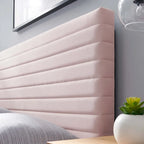 Tête de lit capitonnée en velours de performance pour lit double