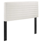 Tête de lit capitonnée en velours de performance pour lit double