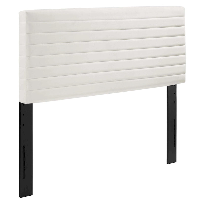 Tête de lit capitonnée en velours de performance pour lit double