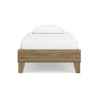 Lit plateforme miel brun – Bois composite avec finition grain de noyer
