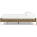 Lit plateforme miel brun – Bois composite avec finition grain de noyer