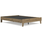 Lit plateforme miel brun – Bois composite avec finition grain de noyer