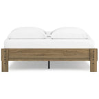 Lit plateforme miel brun – Bois composite avec finition grain de noyer