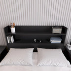 Tête de lit bibliothèque avec doubles étagères – Design de chambre moderne