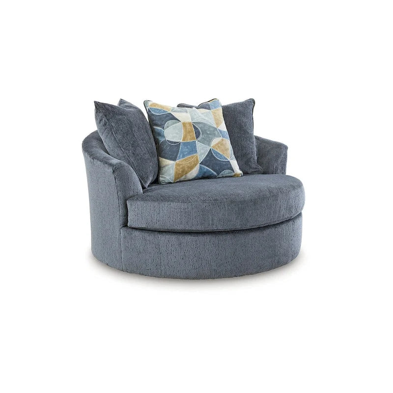 Fauteuil pivotant surdimensionné à 360° avec coussins décoratifs – 56L x 55P x 35H