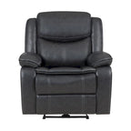 Fauteuil inclinable électrique gris foncé avec similicuir et accoudoirs rembourrés