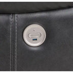 Fauteuil inclinable électrique gris foncé avec similicuir et accoudoirs rembourrés