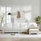Canapé d'angle surdimensionné avec méridienne, Canapé d'angle en chenille en forme de L pour salon, appartement, bureau