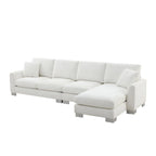 Canapé d'angle surdimensionné avec méridienne, Canapé d'angle en chenille en forme de L pour salon, appartement, bureau