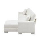 Canapé d'angle surdimensionné avec méridienne, Canapé d'angle en chenille en forme de L pour salon, appartement, bureau