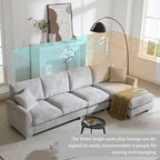 Canapé d'angle surdimensionné avec méridienne, Canapé d'angle en chenille en forme de L pour salon, appartement, bureau