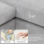 Canapé d'angle surdimensionné avec méridienne, Canapé d'angle en chenille en forme de L pour salon, appartement, bureau