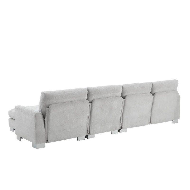 Canapé d'angle surdimensionné avec méridienne, Canapé d'angle en chenille en forme de L pour salon, appartement, bureau