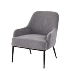 Fauteuil d'appoint d'intérieur en velours du milieu du siècle avec accoudoirs inclinés