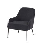 Fauteuil d'appoint d'intérieur en velours du milieu du siècle avec accoudoirs inclinés