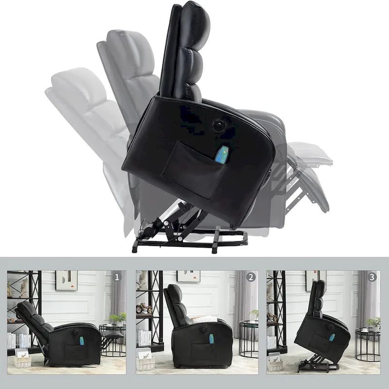 Fauteuil de massage électrique releveur – 8 points de massage, 5 modes de vibration