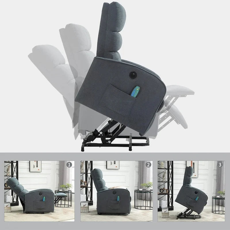 Fauteuil de massage électrique releveur – 8 points de massage, 5 modes de vibration