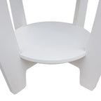 Table d'appoint ronde en bois à 2 niveaux, blanc et marron