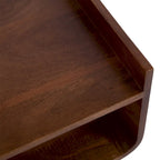 Table d'appoint en bois de manguier massif avec étagère – Brun noyer, 18x14x26 po.