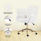 Chaise de bureau rembourrée avec base dorée pivotante à 360° et réglable