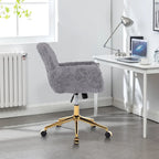 Chaise de bureau rembourrée avec base dorée pivotante à 360° et réglable