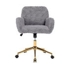 Chaise de bureau rembourrée avec base dorée pivotante à 360° et réglable