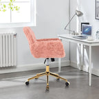 Chaise de bureau rembourrée avec base dorée pivotante à 360° et réglable