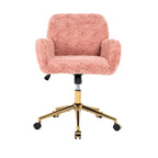 Chaise de bureau rembourrée avec base dorée pivotante à 360° et réglable