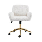 Chaise de bureau rembourrée avec base dorée pivotante à 360° et réglable