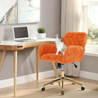 Chaise de bureau rembourrée avec base dorée pivotante à 360° et réglable