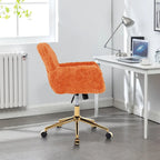 Chaise de bureau rembourrée avec base dorée pivotante à 360° et réglable
