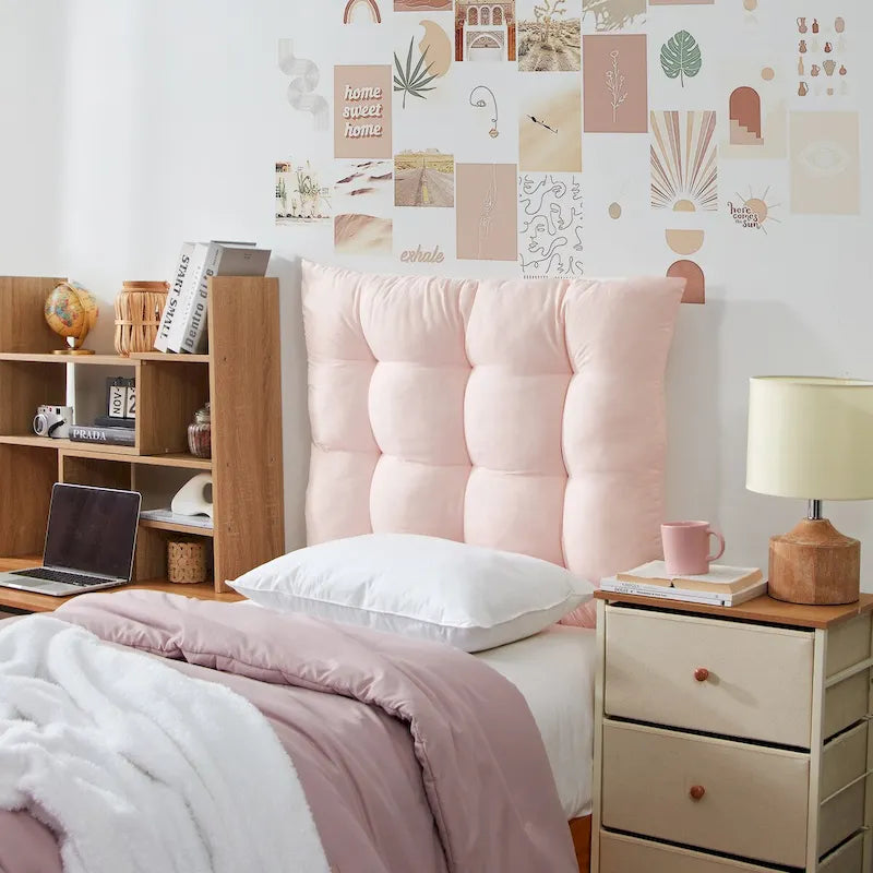 Tête de lit capitonnée gonflée pour lit jumeau XL pour dortoir et chambre à coucher